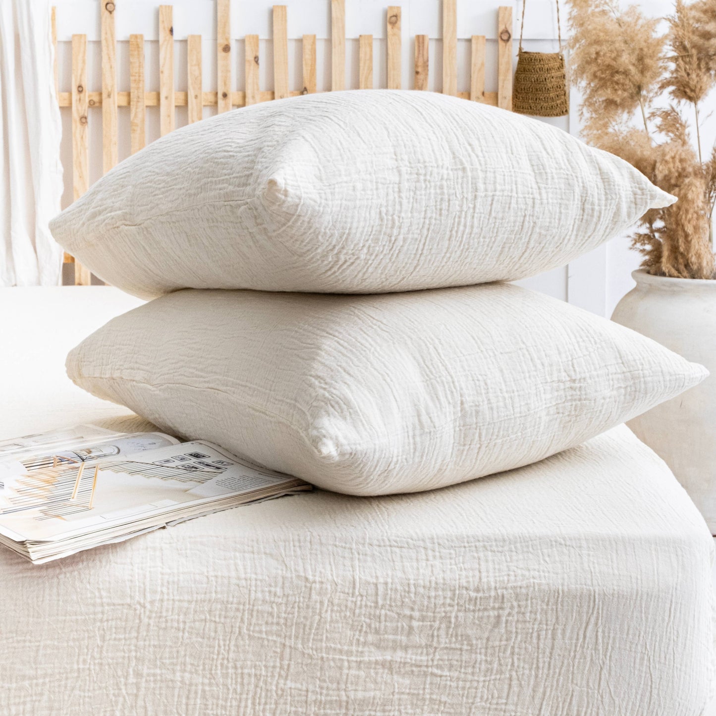 Organic Muslin Fitted Sheet GOTS Certified Bedding Set