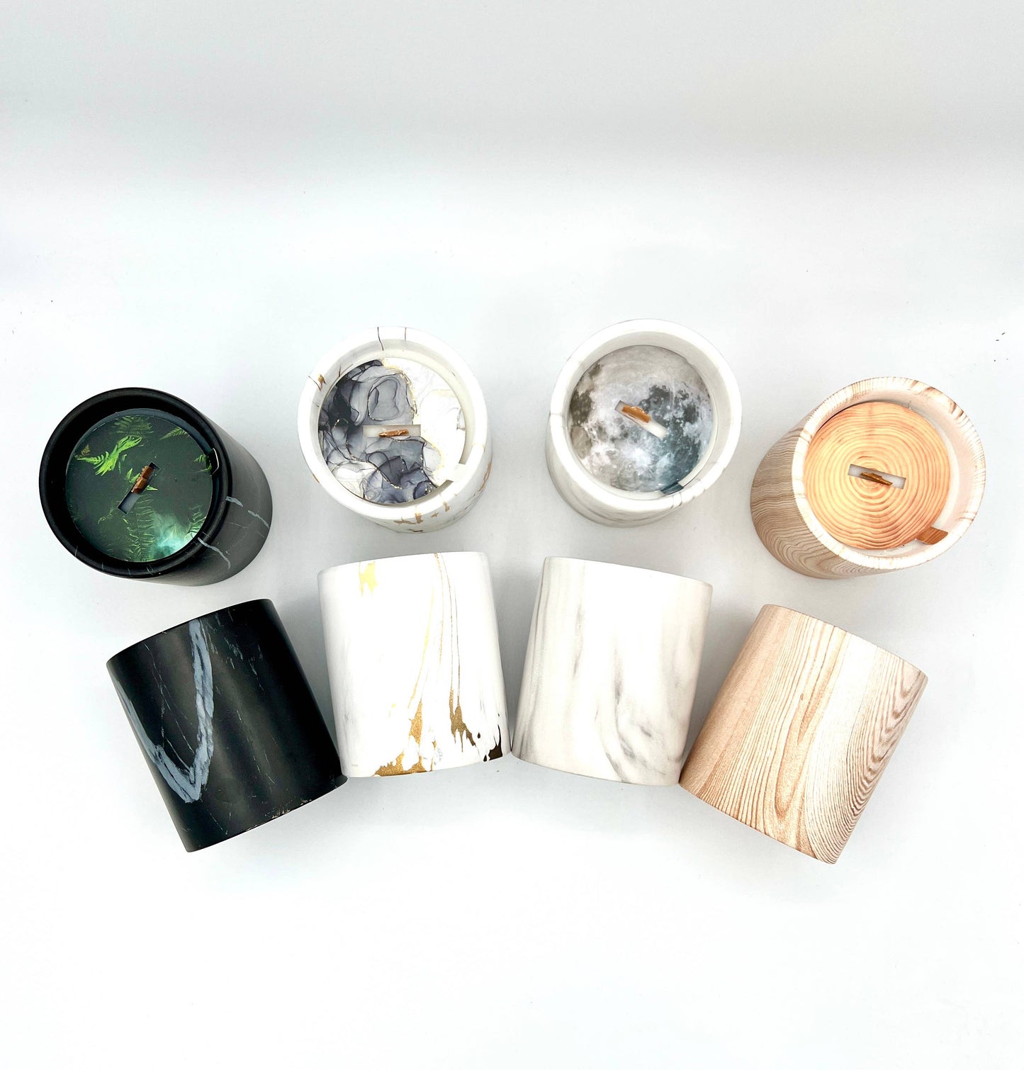 Biophilia:  Gold & White Marble Labdanum Scented Candle