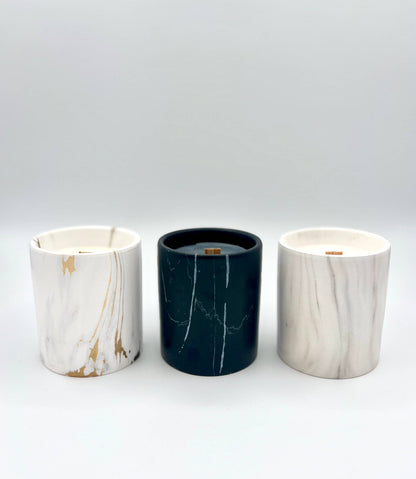 Biophilia:  Gold & White Marble Labdanum Scented Candle