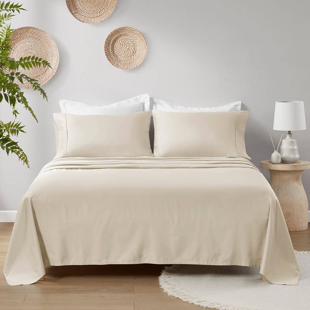 100% Organic Cotton 18" Deep Pocket Sheet Set, Taupe