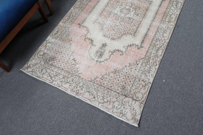 Turkish Accent Rug 3,5x6,5 ft (108x198 cm), Beige Abstract Vintage Rug