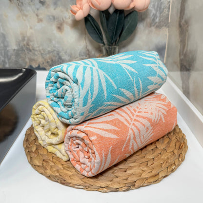 Tropical Patterned Turkish Cotton Towels for Daily Use