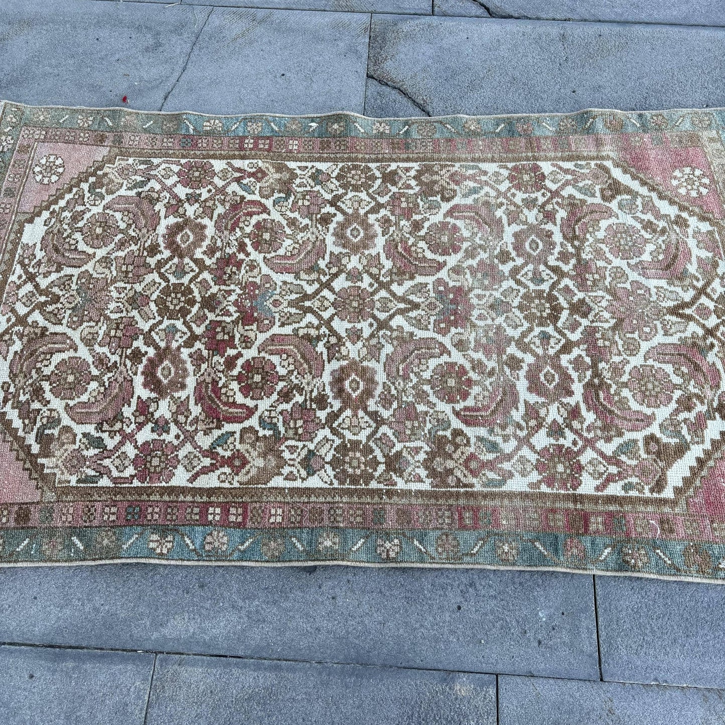 Turkish Vintage Bohemian Kilim Rug Handwoven Door Mat