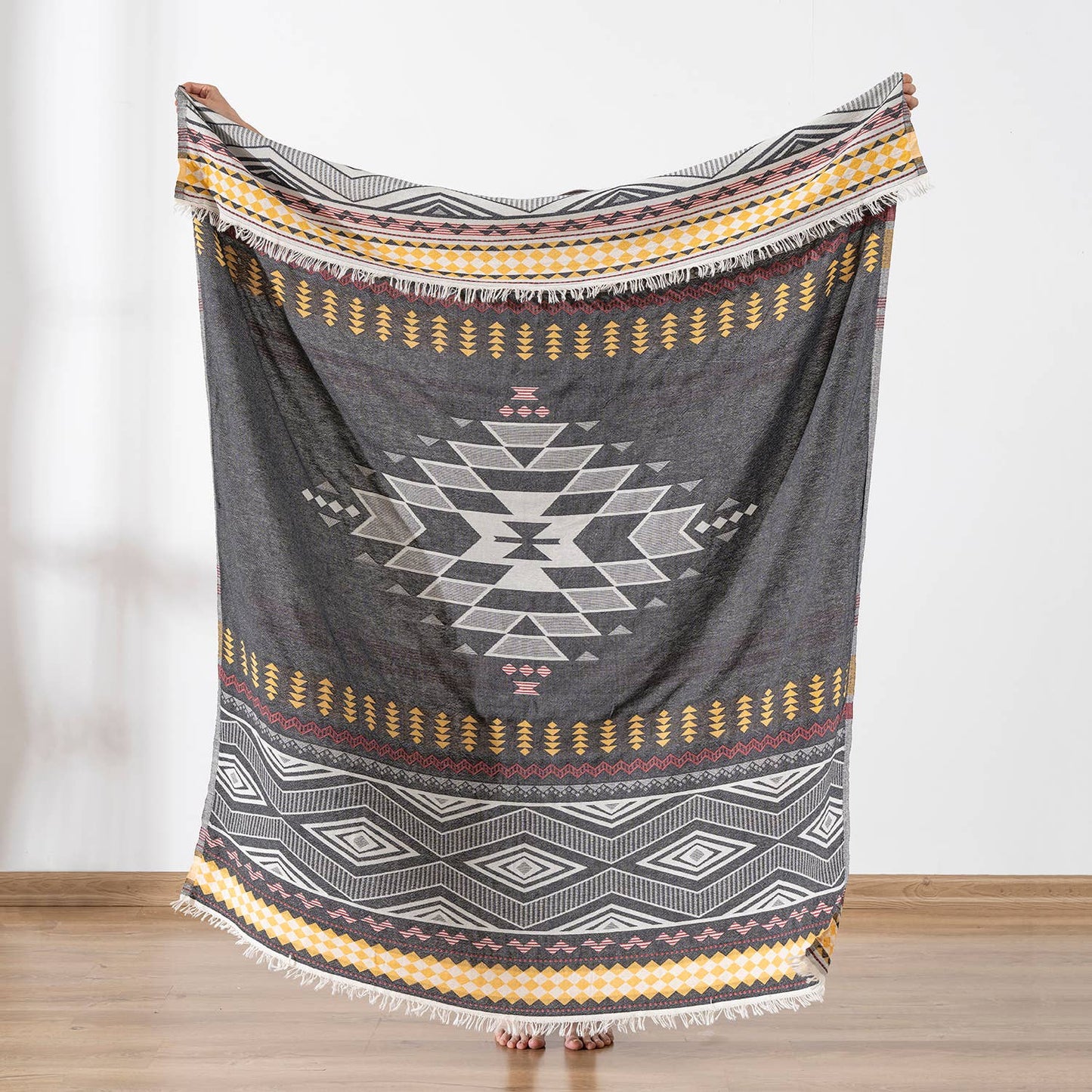 100% Cotton Throw Blanket Home Decor 51x67" Farmhouse Cover