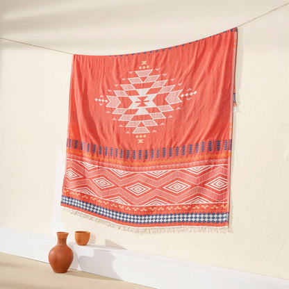 100% Cotton Throw Blanket Home Decor 51x67" Farmhouse Cover