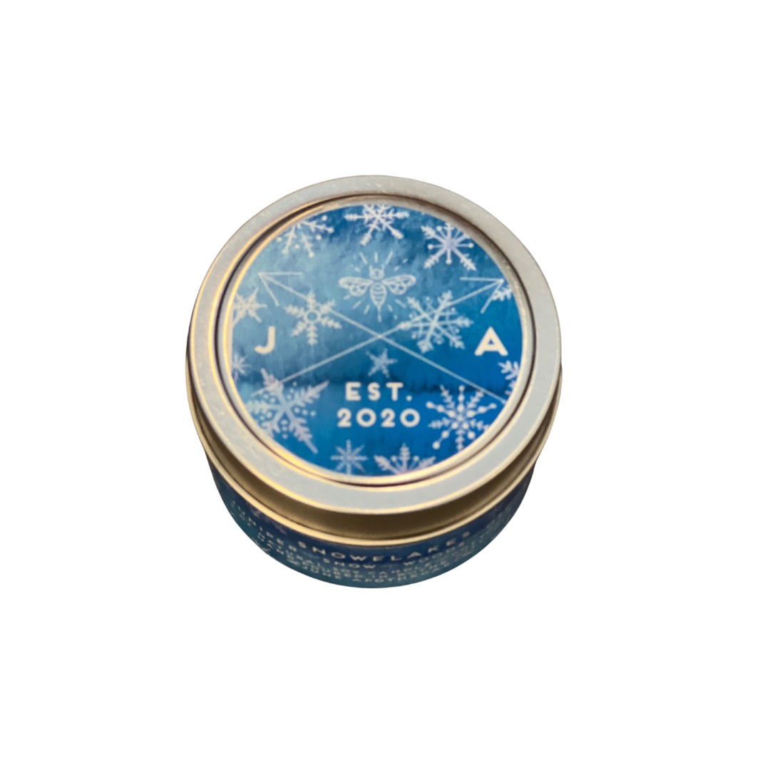 Snowflakes 4oz Travel Candle