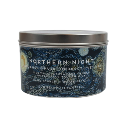 Northern Night Wooden Wick 11 oz Tin Candle