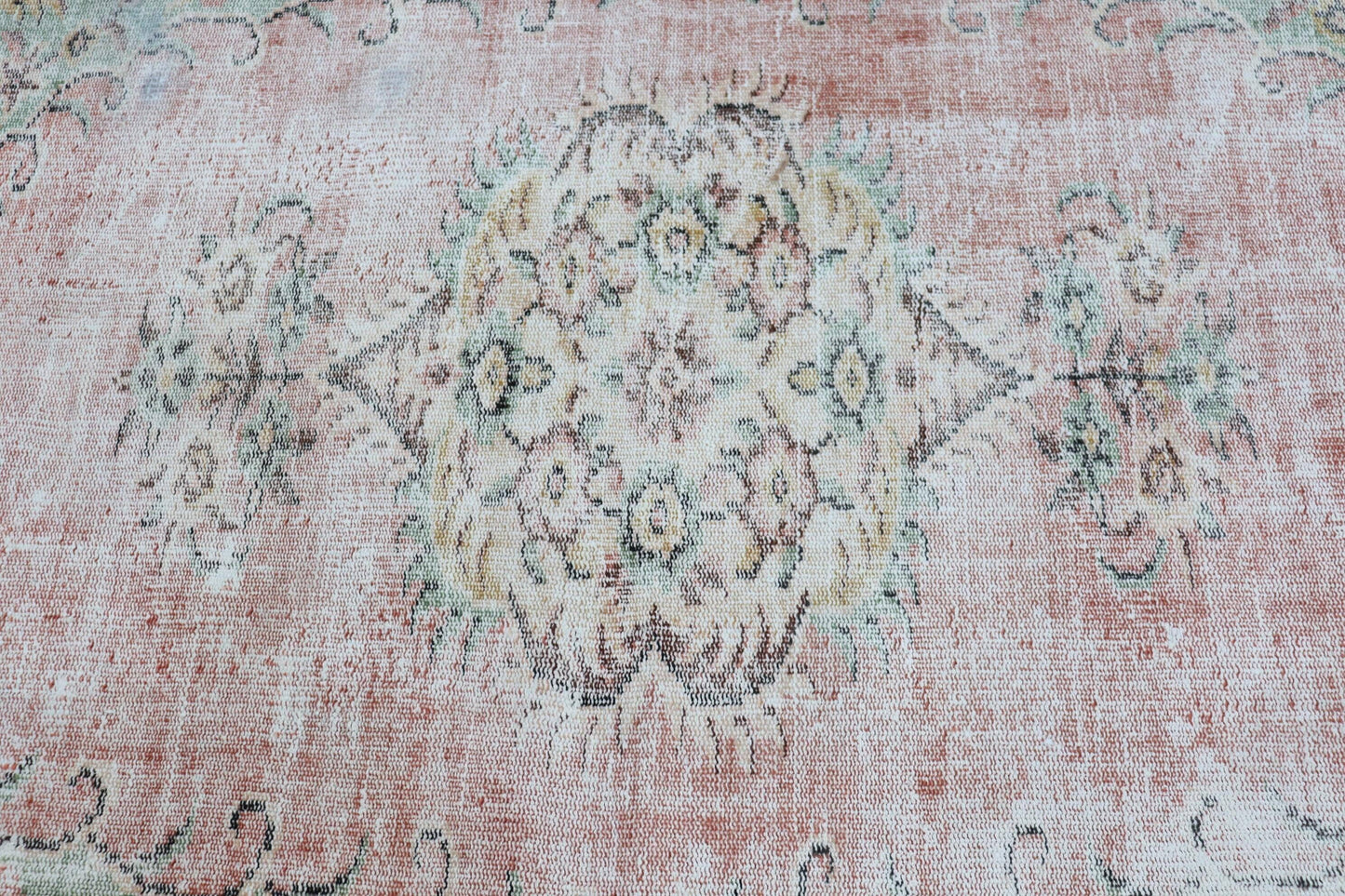 Turkish Vintage Rug 4,9x7,8 ft, Red Ikat Rug