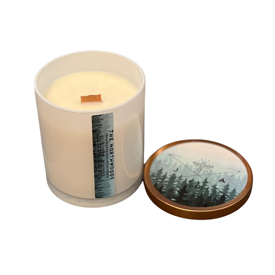 The Northwoods 12 oz Wooden Wick Tumbler Candle