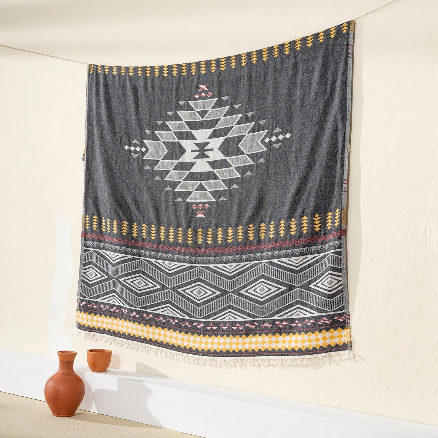 100% Cotton Throw Blanket Home Decor 51x67" Farmhouse Cover