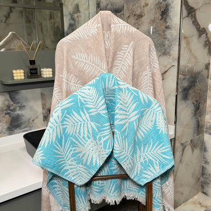Tropical Patterned Turkish Cotton Towels for Daily Use