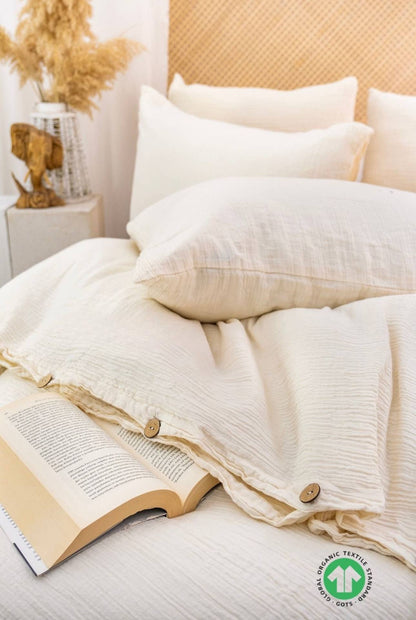 Gots Certified Muslin Duvet Cover Set With Pillowcases