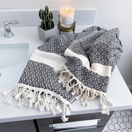 Adrian 100% Cotton Turkish Hand and Kitchen Towel