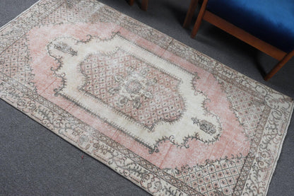 Turkish Accent Rug 3,5x6,5 ft (108x198 cm), Beige Abstract Vintage Rug