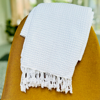 White Waffle Towel